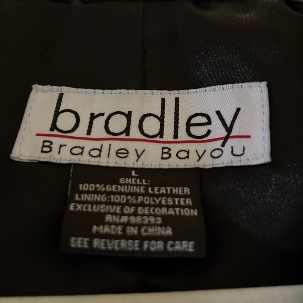 Leather Jacket. Patterned. Black. Size Large. Nev… - image 4